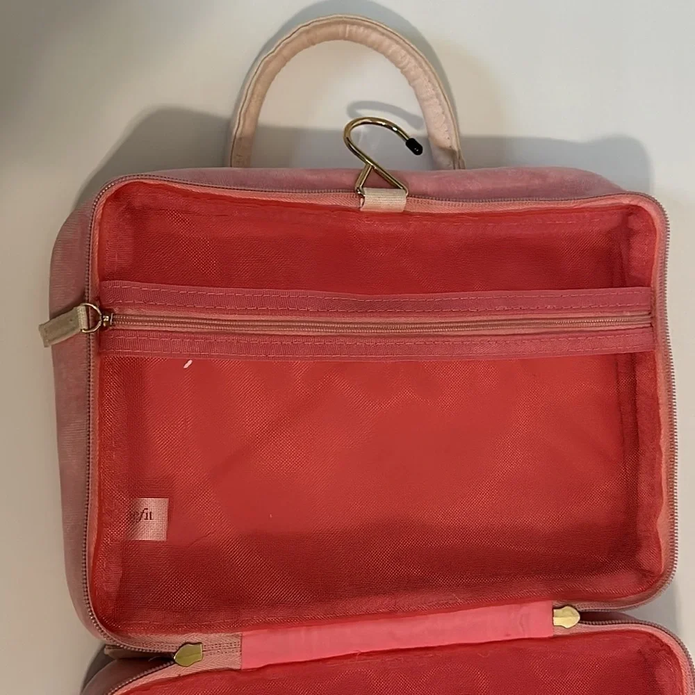 Benefit cosmetics travel bag with handles PINK NWOT